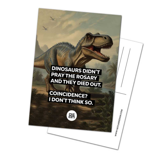 dinozaury nie odmawiały różańca katolickie memy dayenu design